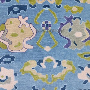Hand Knotted Oushak Rug | Vibrant Wool Area Rug 8x10, 9x12, 10x14 | Antique-Inspired, Modern Colors | Living Room Vintage Rug Decor