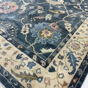 Oushak Rug Hand Knotted | 8x10, 9x12, 10x14 | Wool Antique Traditional Vintage Area Rug | Living Room Turkish Carpet Decor