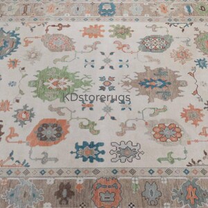 Hand-Woven Wool Oushak Rug | 8x10 Colorful Turkish Carpet