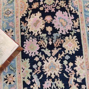 Modern Oushak Rug 8x10 9x12 – Hand Knotted Wool Turkish Antique Area Carpet for Living Room, Bedroom, Dining Room, Home Decor
