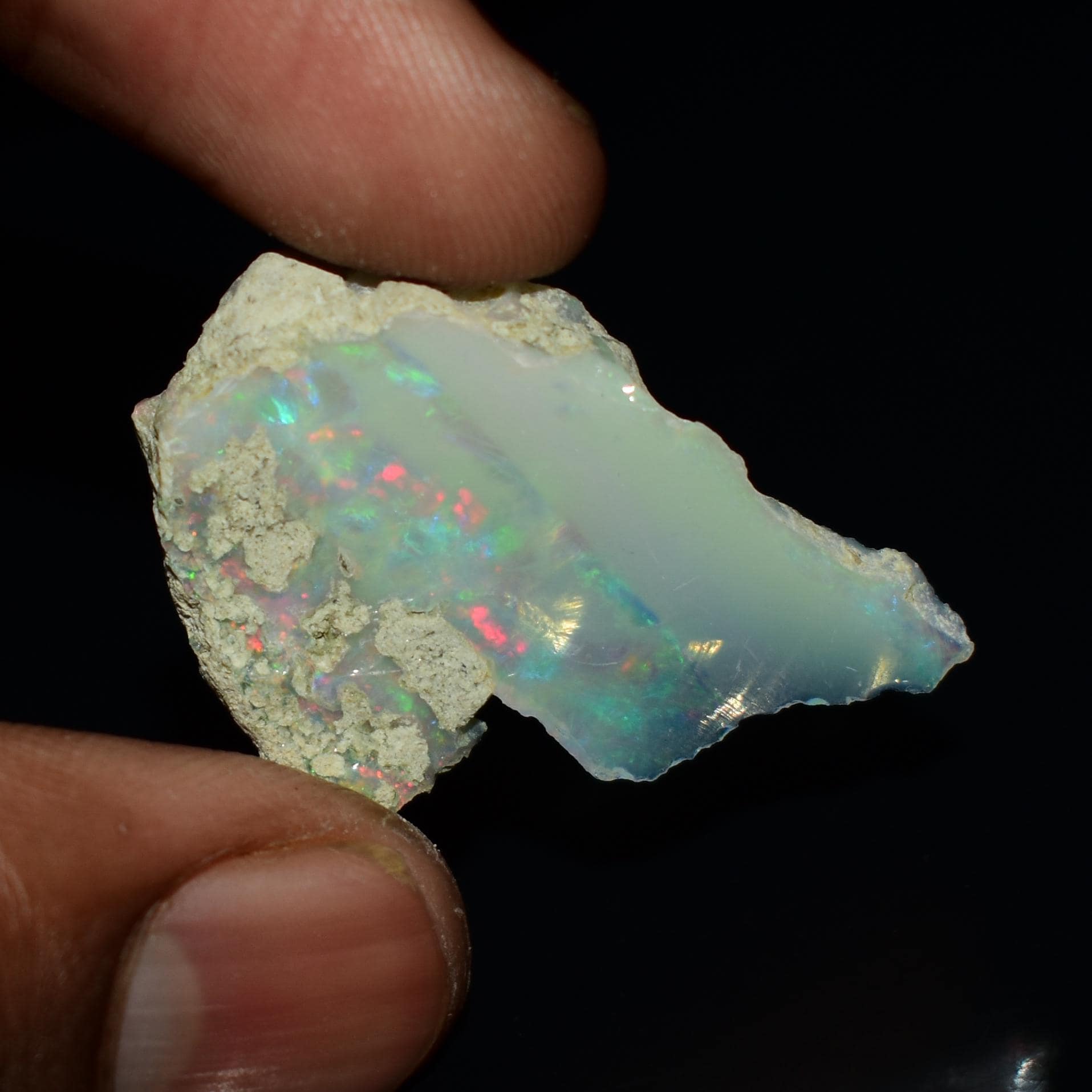 Opale brute d'éthiopie naturelle, cristal de feu Welo, pierre précieuse