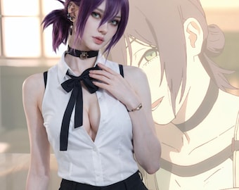 Anime inspiriertes Cosplay Kostüm, Cosplay Set, moderne Gothic Cosplay Kleidung, ärmelloses Top und Shorts Set, stilvolle Frauen Outfit