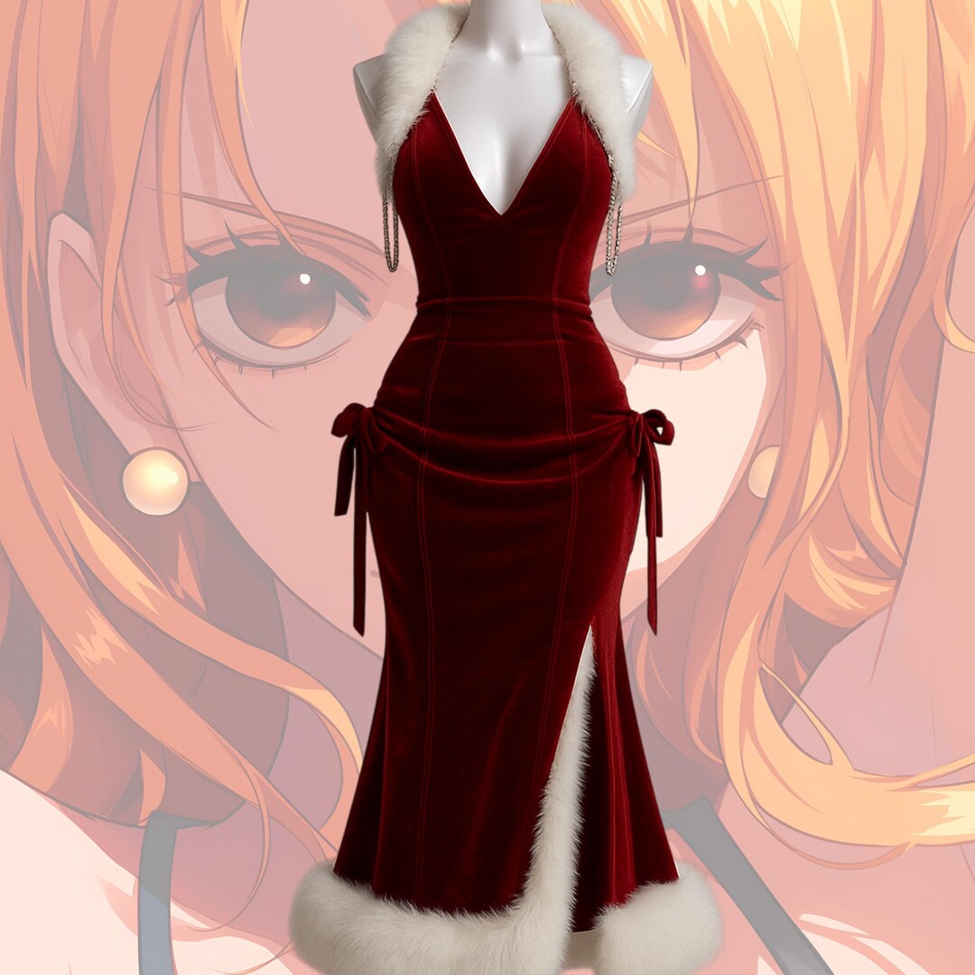 Anime Inspired Christmas Dress, Anime Christmas Red Outfit, Cosplay ...