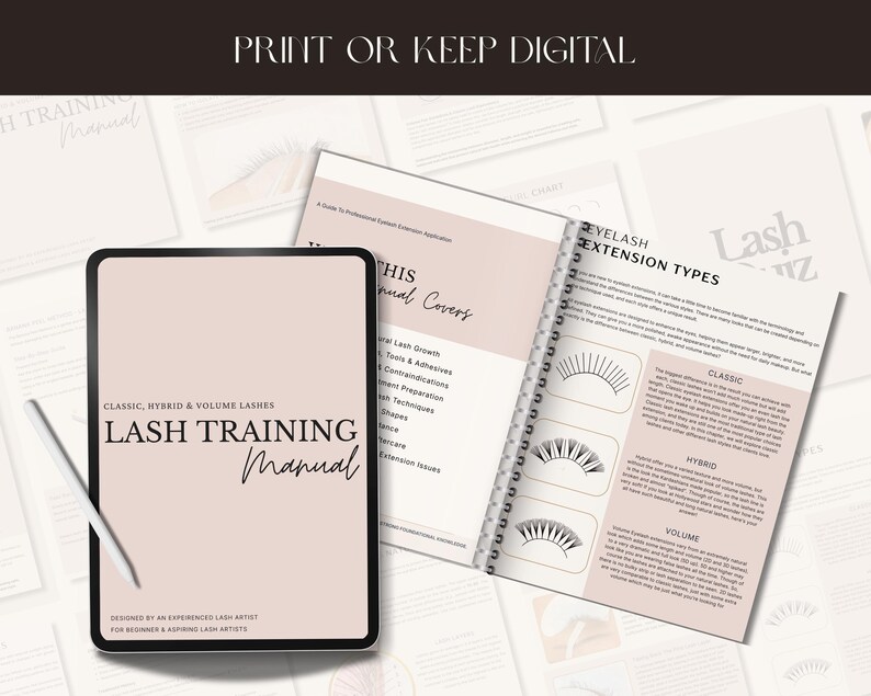 Lash Extension Training Manual Bundle | Lash Course Manual | Classic ...