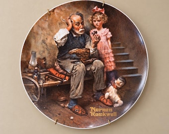 The Cobbler Norman Rockwell Collector Plate Knowles Heritage Collection 1978