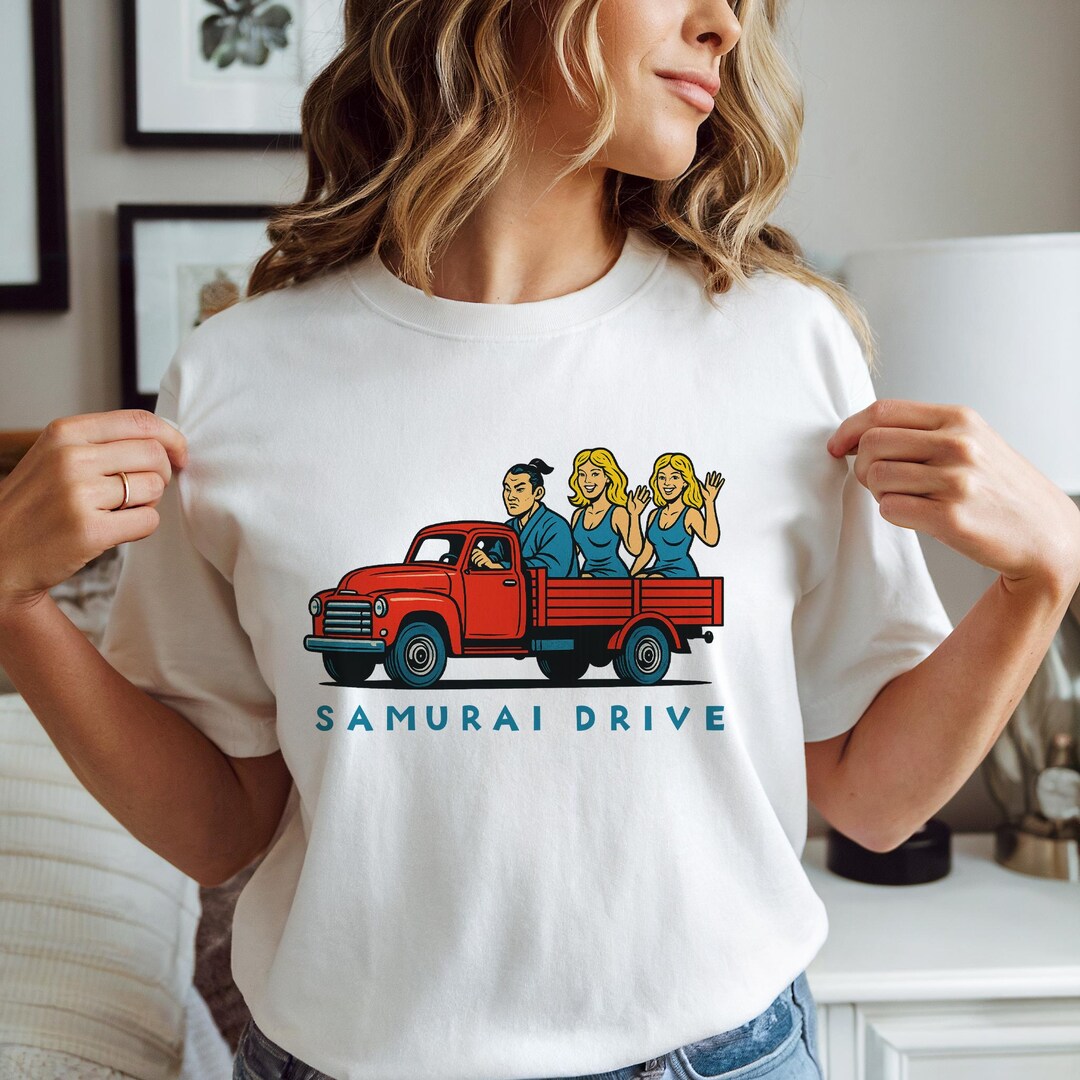 Vintage Samurai Drive T-shirt, Retro Graphic Tee, Unisex Casual