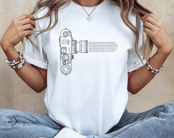 Leica Kamera T-Shirt | Fotografie-Geschenk, Freizeitkleidung, Vintage-Fotografie-Enthusiasten-Grafik-T-Shirt, einzigartiges Geschenk