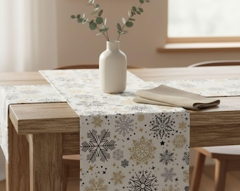 Christmas Table Runner, Holiday Fabric Runner, Festive Decor