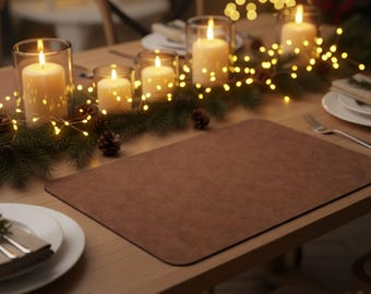 Suede Leather Placemat: Modern Minimalist Dining Table Decor