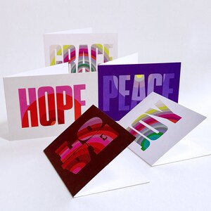 Tarjetas de regalo A6, Positivas, Coloridas, Tipográficas, Tarjeta minimalista, Sobre incluido