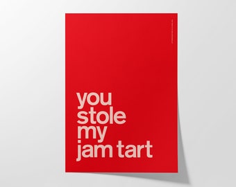 Cockney Rhyming Slang, Typographic Art Print Poster, Humour, Red, Heart!