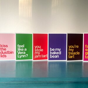 Cockney Rhyming Slang Karte, hochwertiges handgemachtes Geschenk, Valentinskarte, Giclée-Druck