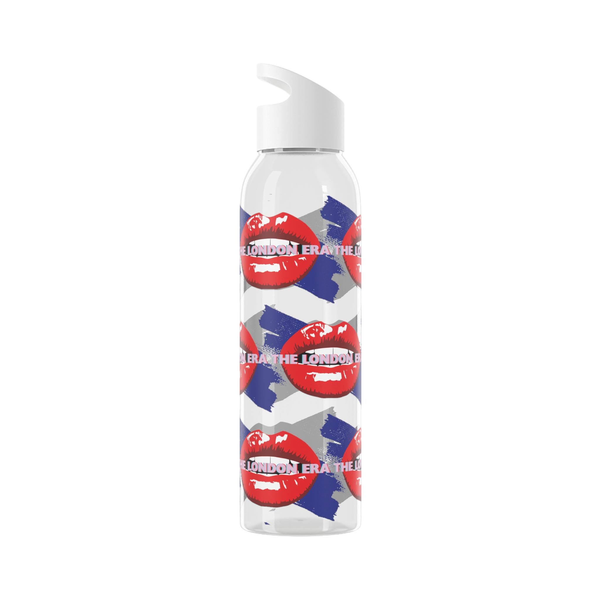 London Era Wasserflasche: Red Lips Britische Grafik - Geschenk für Fitness Liebhaber