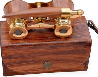 Binocolo da teatro vintage in ottone con manico, regalo decorativo personalizzato