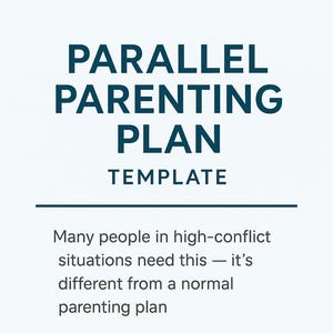 Parallele Elternschaft Plan Vorlage | High-Conkonflikt Co-Elternschaftsvereinbarung | Bearbeitbares PDF
