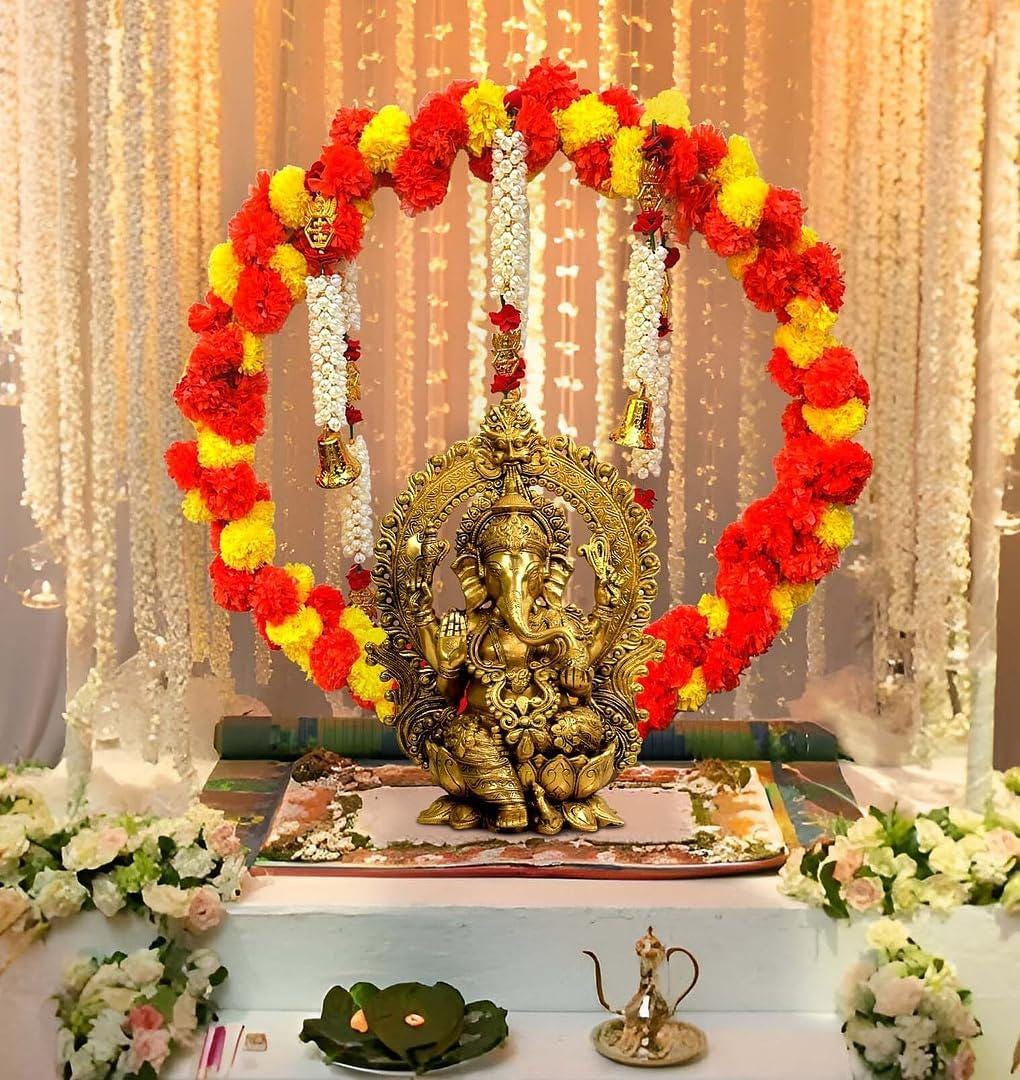 Ganesh Chaturthi Decoration Items For Home,  For Diwali Festival, Ganesh Chaturthi Mandap For Pooja Decoration - 8 Pcs Fantasy