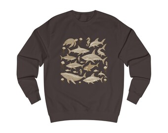 Ocean Life Unisex Sweatshirt, Sea Creature Apparel, Marine Gift, Nature Lover Sweatshirt, Ocean-Themed Clothing, Beachwear Essentials