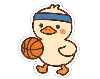 Niedliche Basketball-Enten-Die-Cut-Aufkleber, lustige Aufkleber für Wasserflaschen, Laptops, Kindergeschenke, Sportdekor, niedliche, schrullige Accessoires