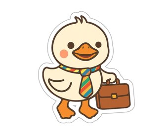 Schrulliges Enten-Motiv, gestanzte Aufkleber - lustiges Dekor für Laptops, Notebooks, und Geschenkverpackung, niedliches Enten-Aufkleber-Set