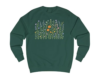 Floral Unisex Sweatshirt - Cozy Botanical Design, Gift for Garden Lovers, Spring Fashion, Casual Comfort, Eco-Friendly Style
