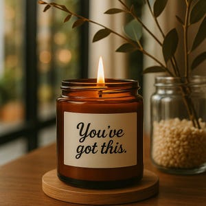 Motivational Scented Soy Candle, Aromatherapy Gift, Relaxation Décor, Mindfulness Reminder, Encouragement Candle