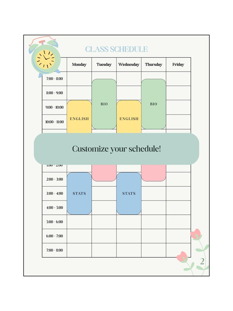 Cute Pastel Student Planner Editable Canva Template Digital Daily