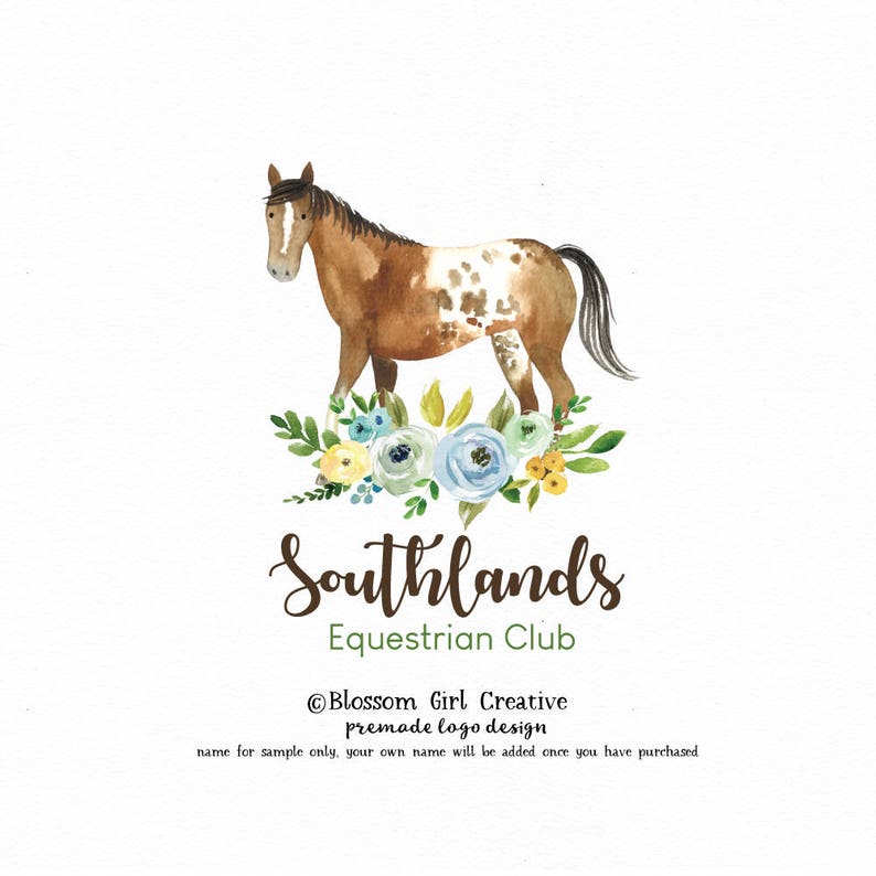 Horse Logo Pony Logo Equestrian Logo Premade Logo Etsy