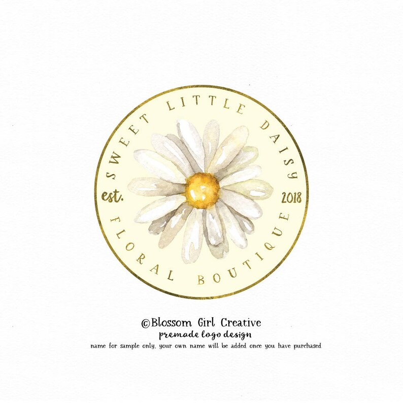 Daisy Logo Flower Logo Floral Logo Florist Logo Beauty Logo Etsy