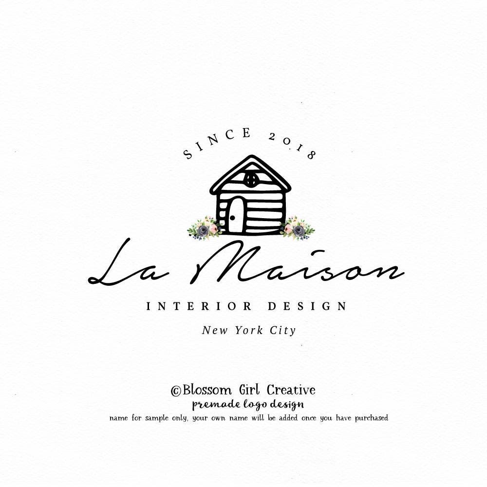 Interior Design Logo Premade Logo Photography Logo Home Decor Etsy