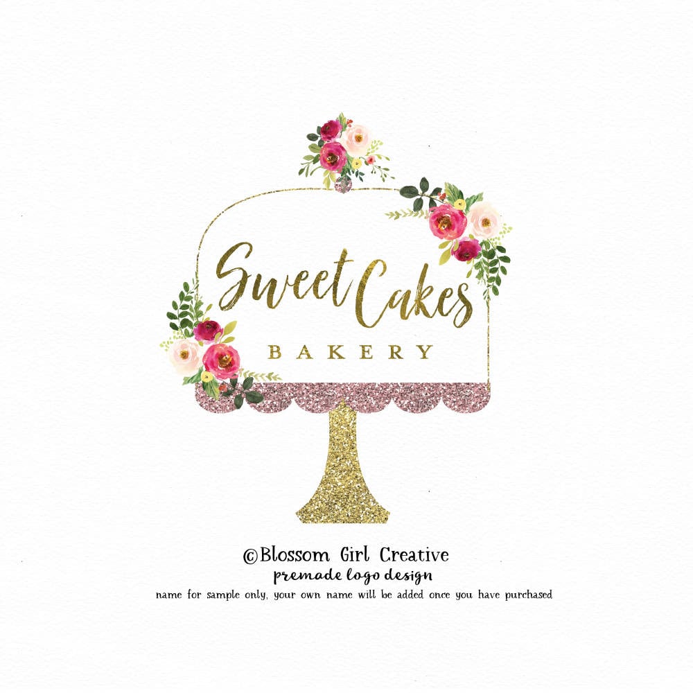 Cake Stand Logo Baking Logo Bakers Logo Bake Shop Logo Premade Etsy