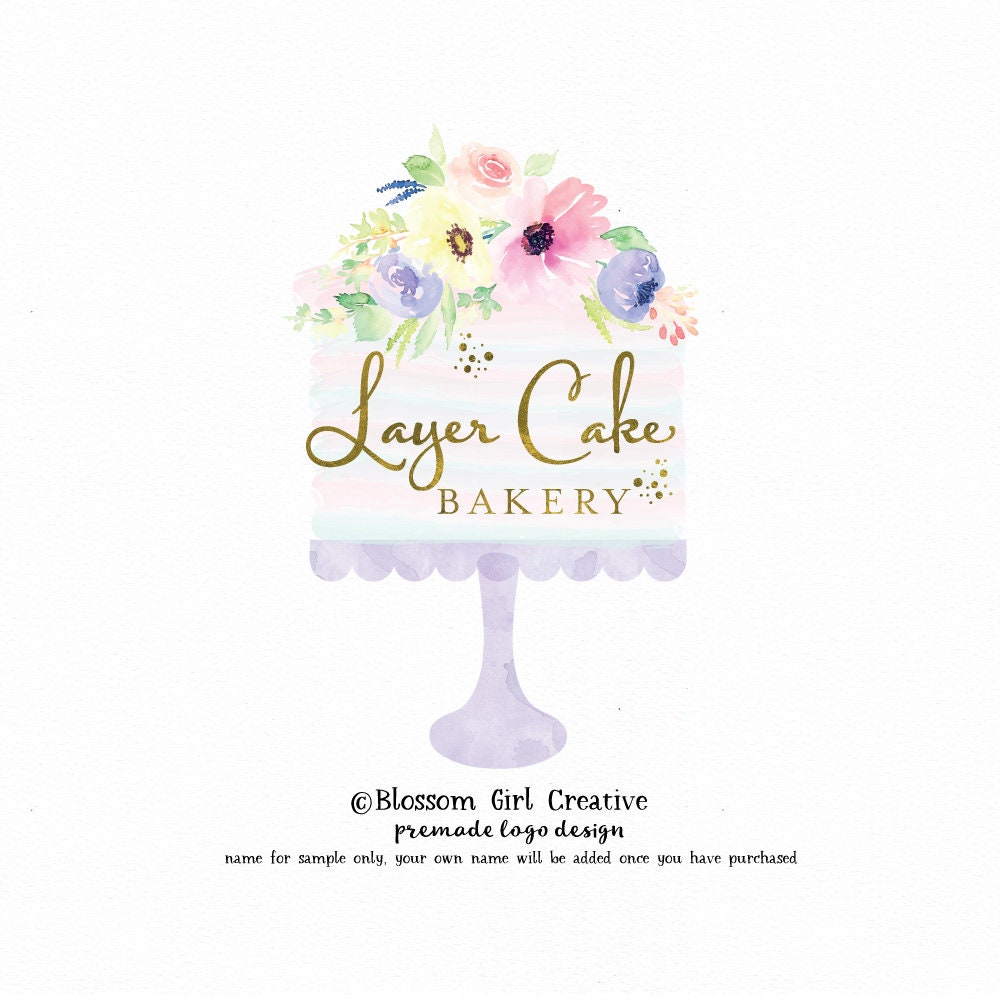 cake logo cake stand logo premade logo bakery logo baking logo Etsy