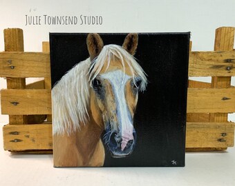 Horse Painting Original Mare In The Barn Horse Shelf Etsy