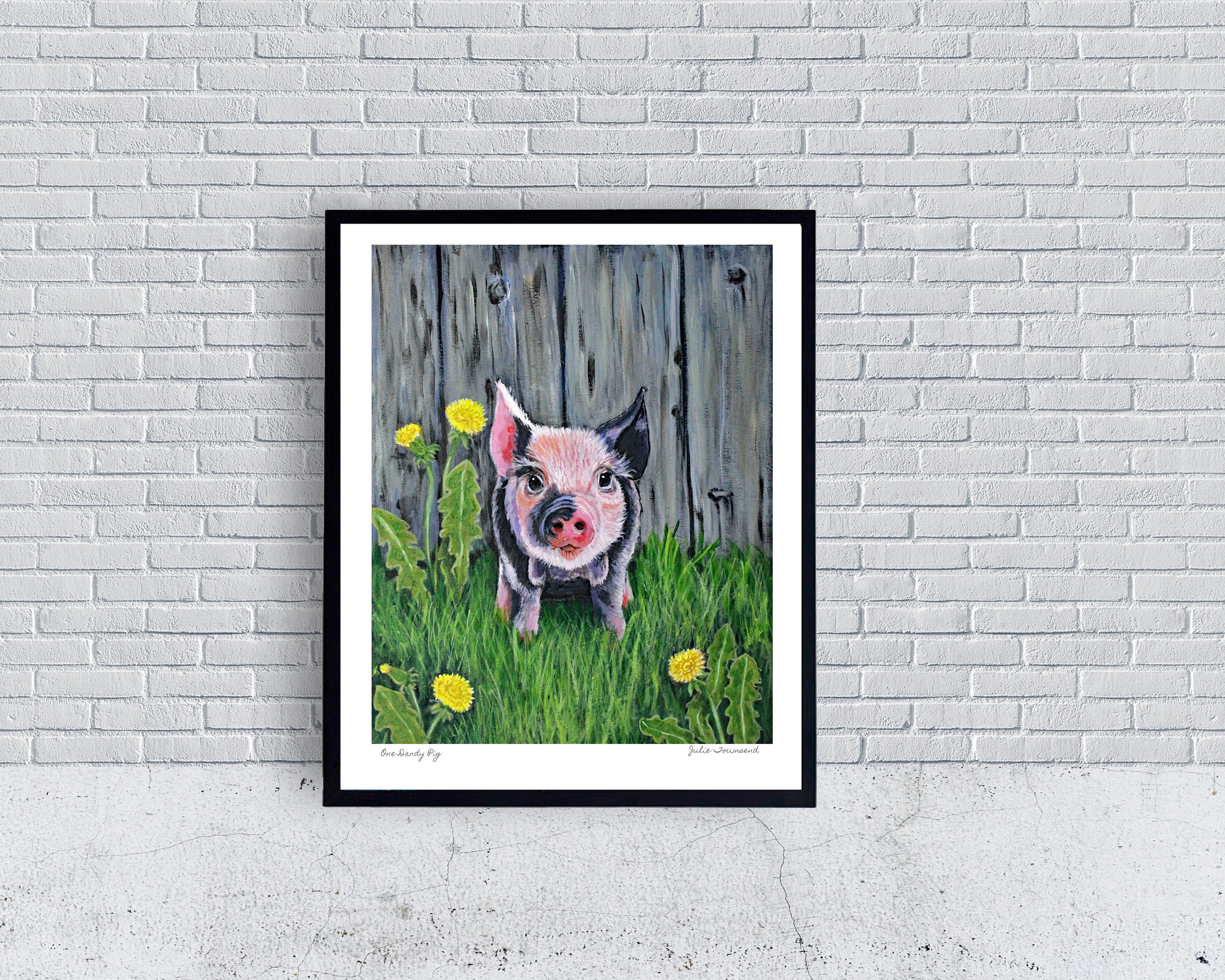 Pig Wall Art Pig Print Cute Pink Pig Baby Pig Print Farm | Etsy