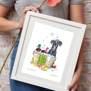 Farm Dog and Ducks Art Print - Black Lab Wall Art - Cozy Farmhouse Bathroom - Farm Laundry Room Art - Ducks and Labrador Retriever - Lab Mom 画像 6