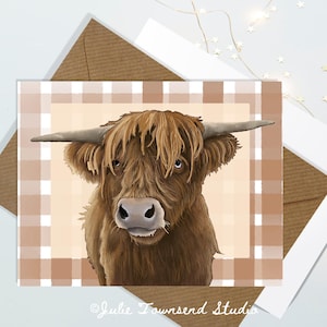 Adorable Highland Cow Note Card Set - Furry Cow Lovers will Flip over this card - Coo Greeting Cards - Sending Smiles and Joy in the Mail