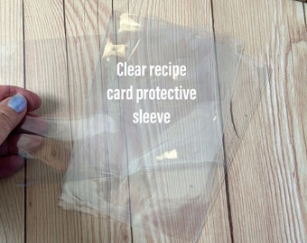 Recipe Card Protections - Clear Covers to Keep Your Cards Clean and  Protected - Open Ended for Easy Use - Set of 12 Sleeves - 4 x 6 inches