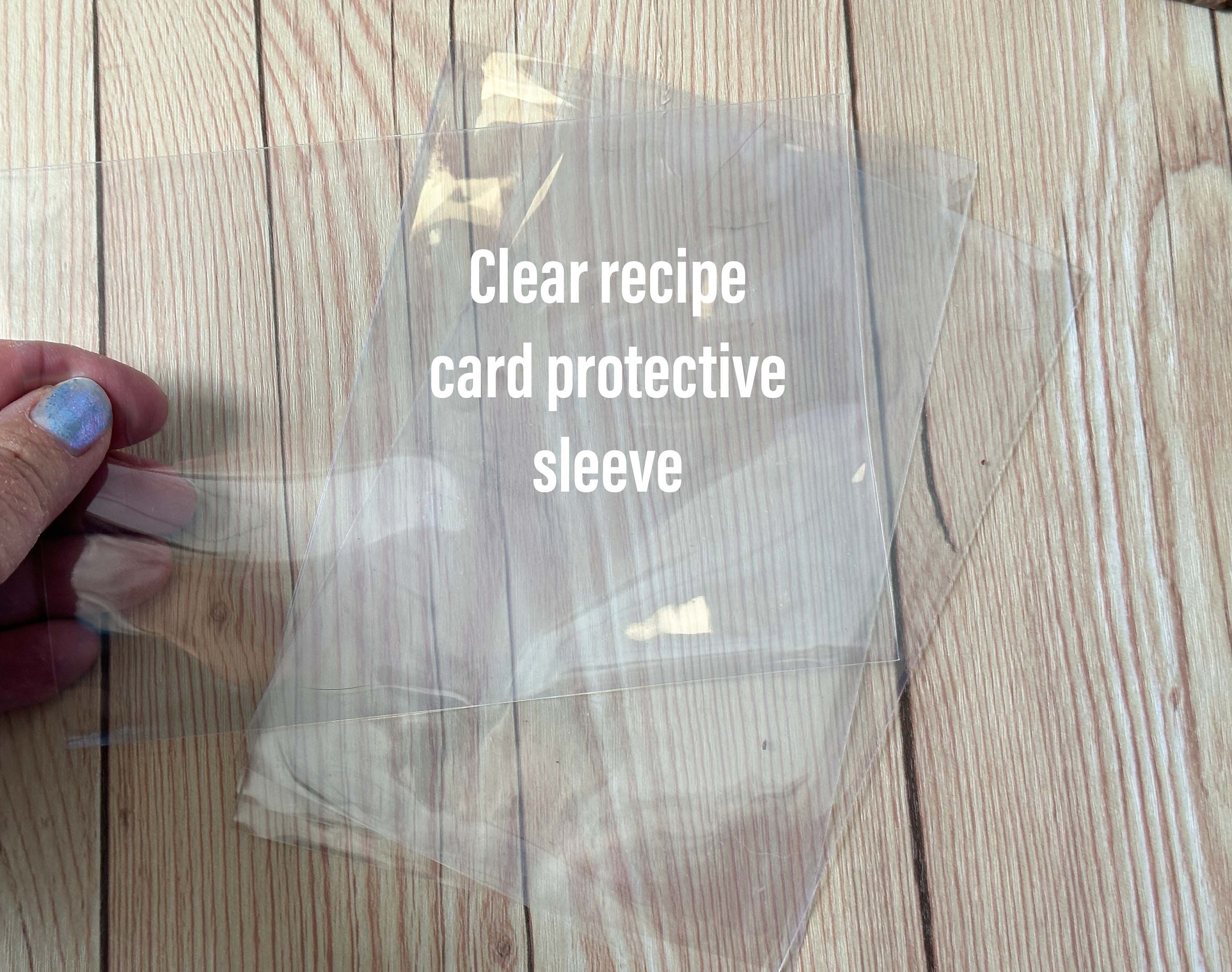 clear recipe card sleeves 100Pcs Recipe Card Protectors 4x6 Inch Index Cards Sleeves Protect Clear Waterproof Reusable Covers Plastic Cookbook Sheet Page