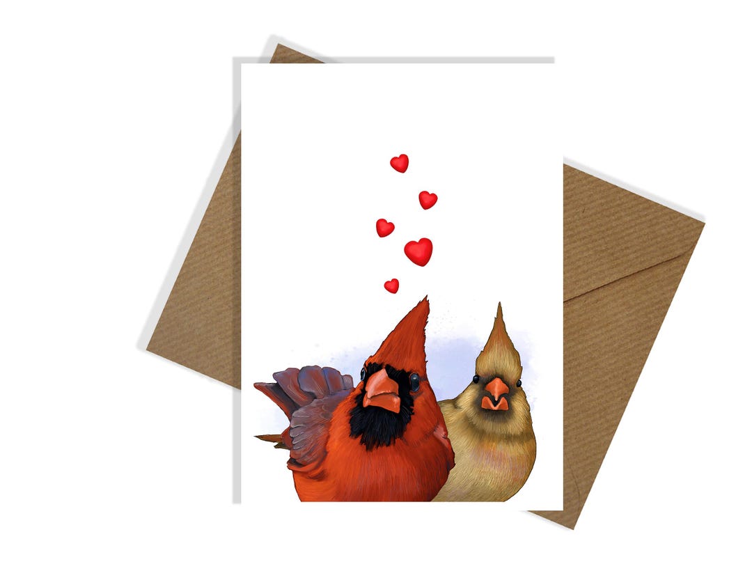 Cardinal Love Birds Greeting Card - Love You Forever - Anniversary ...