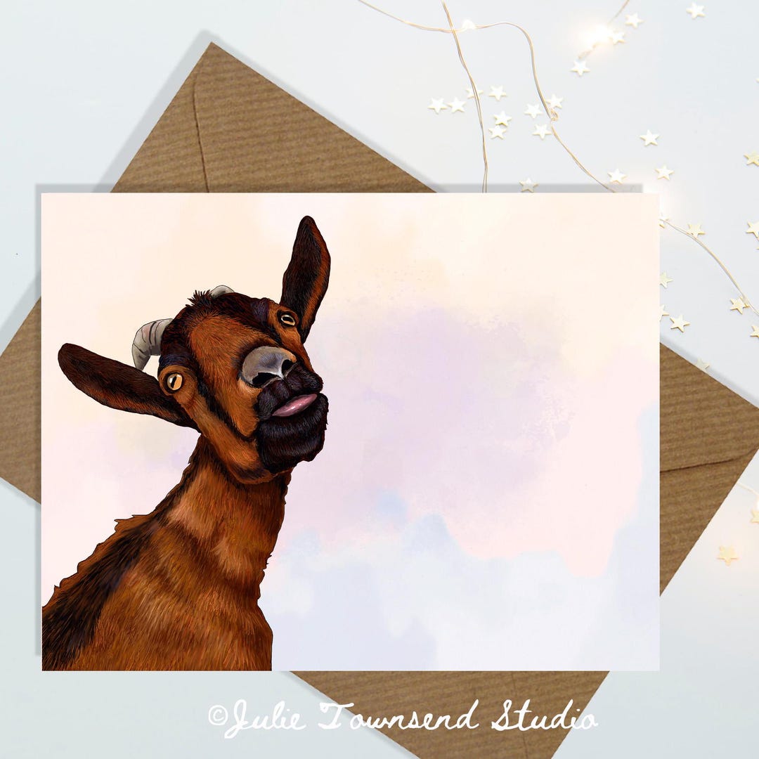 Cute Goat Stationery Note Cards - Set of 10 Note Cards - Blank on the ...