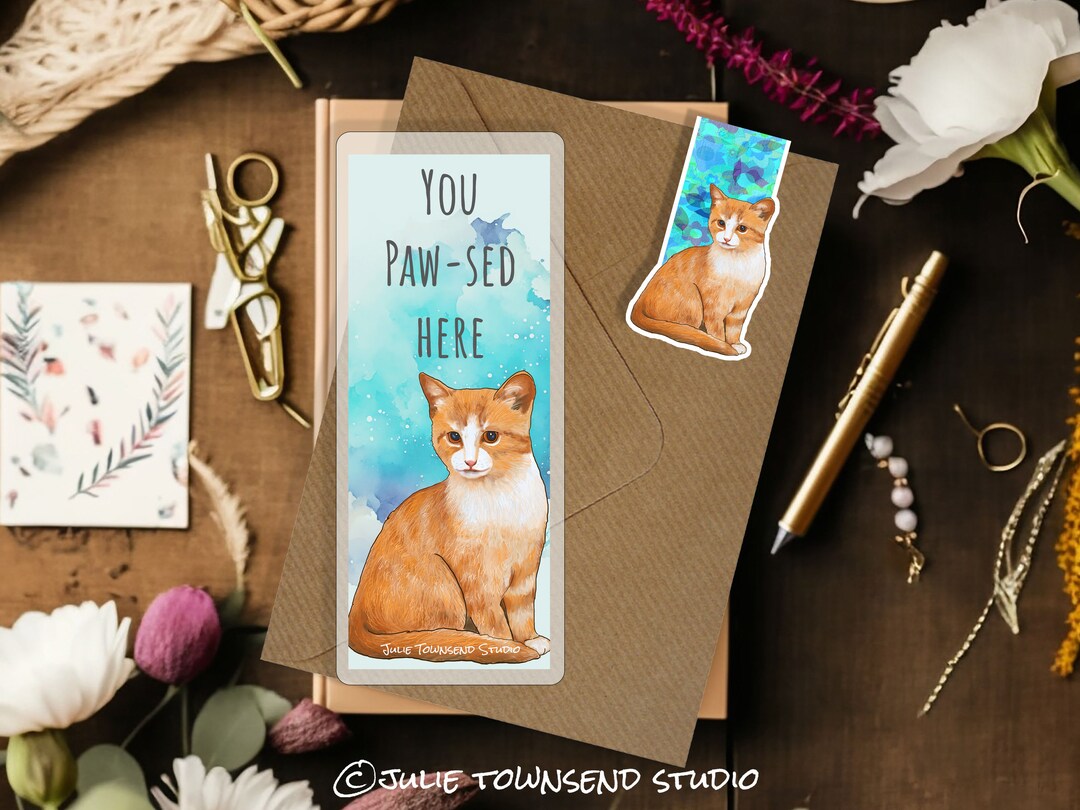 Bookmarks Make a Great Gift Add to Gift Bags Perfect Cat Lover and Book