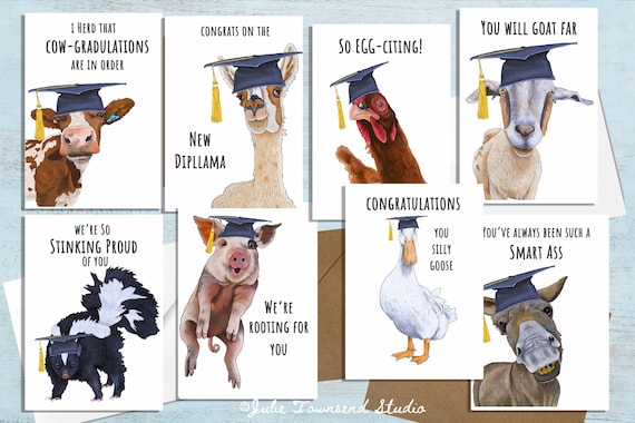 Funny Graduation Card Collection - Adorable Farm Animal Cards That Have Lots of Humor - Perfect Card to Celebrate the Graduate on Your List - Etsy Funny Graduation Card Collection - Adorable Farm Animal Cards That Have Lots of Humor - Perfect Card to Celebrate the Graduate on Your List - Etsy