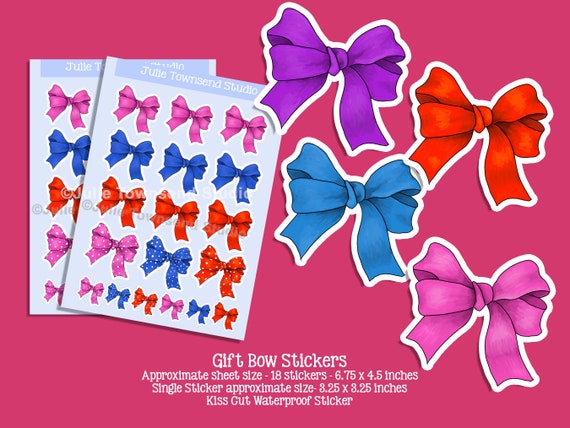 Paper Bow Sticker Calendars & Planners Bow sticker sheet Paper & Party Supplies Paper ...