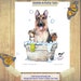 Bubbles and Bushy Tails Art Print - Bathroom Wall Art - Dog Wall Art - German Shepherd Wall Art - German Shepherd Dog Lover - Laundry Room 
