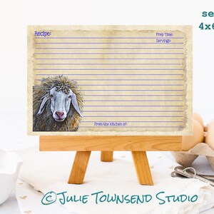 Blank Sheep Recipe Cards - 4 x 6 in - Bridesmaid or Wedding Gift - Mothers Day - Vintage Kitchen - Handwritten Family Keepsake - Set of 12