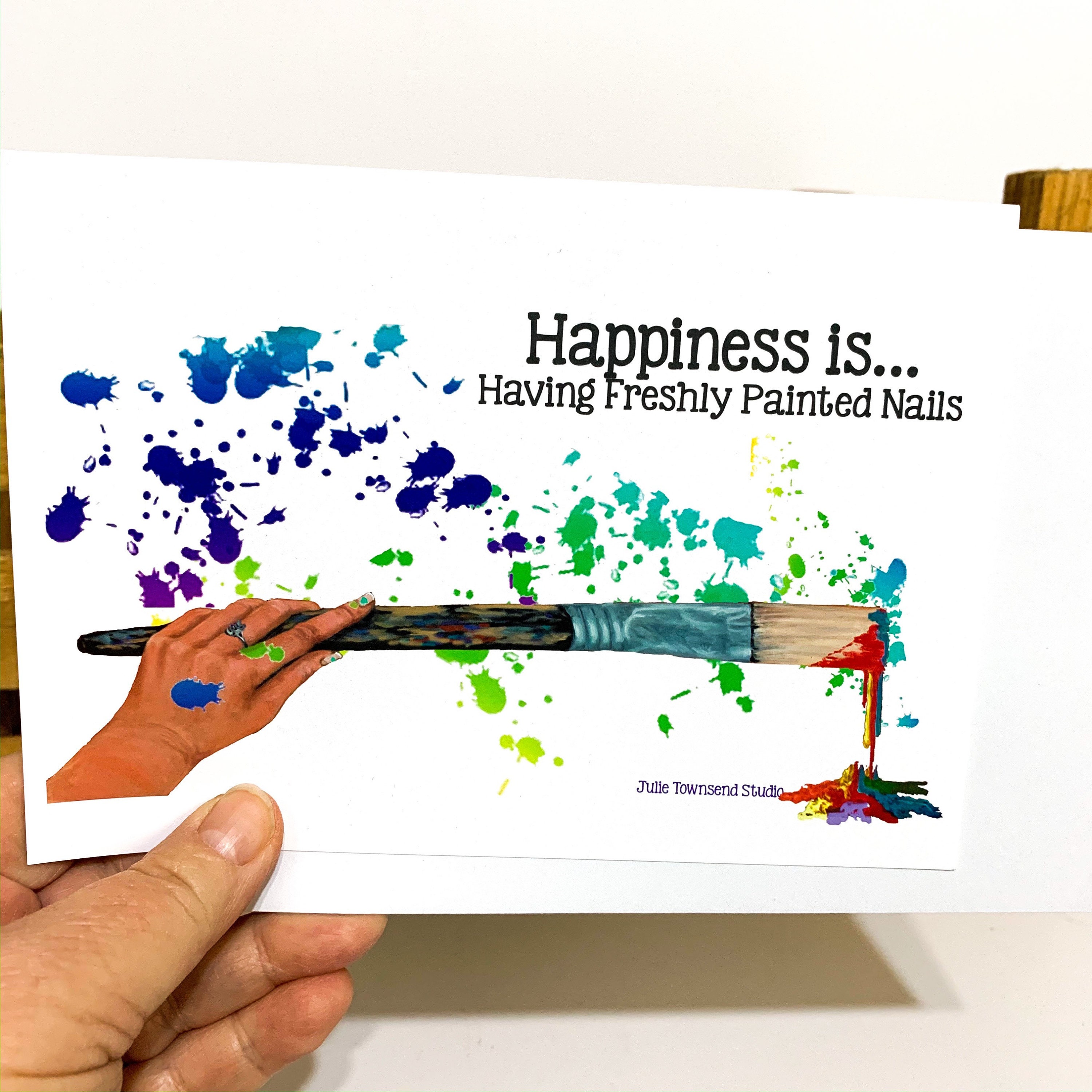 Paintbrush note card Artist greeting card artist gift Etsy