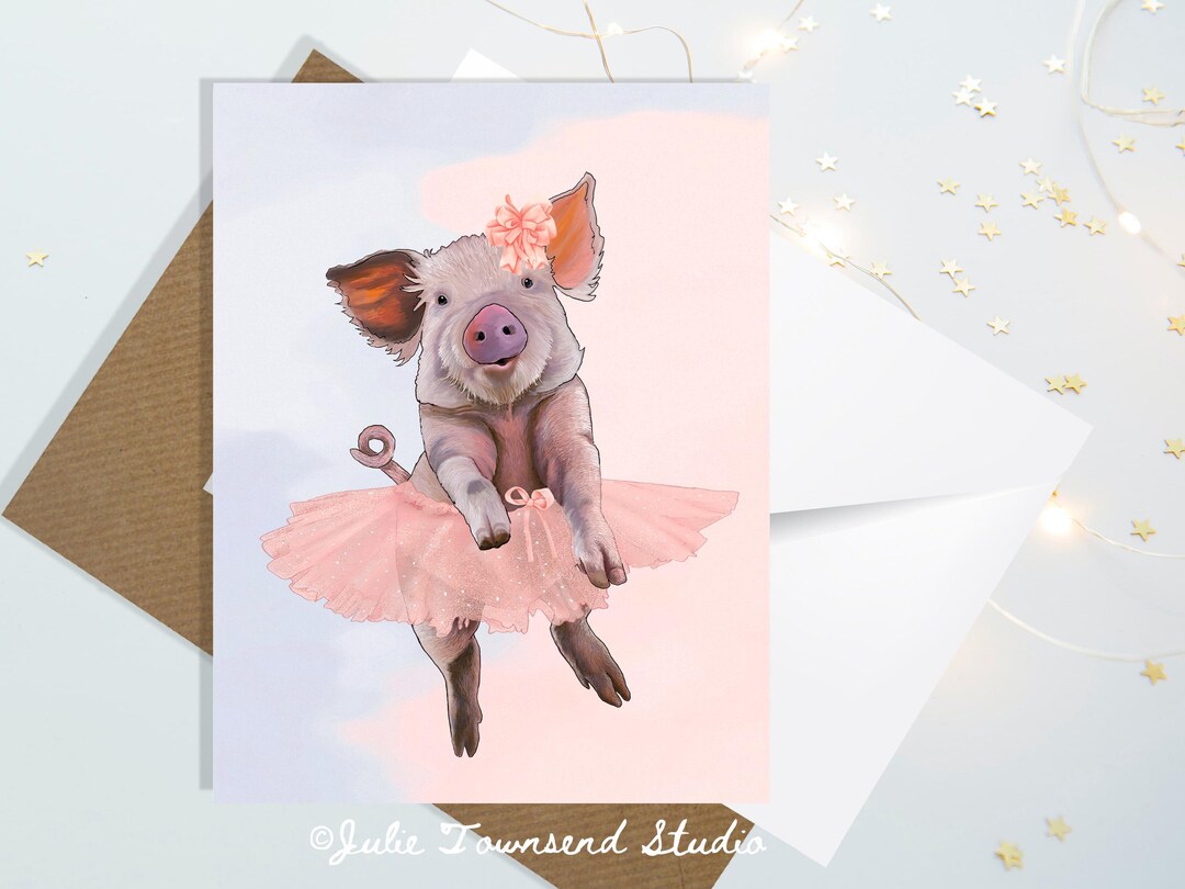 Cute Pig Stationery Note Cards - Set of 10 Note Cards - Blank on the ...