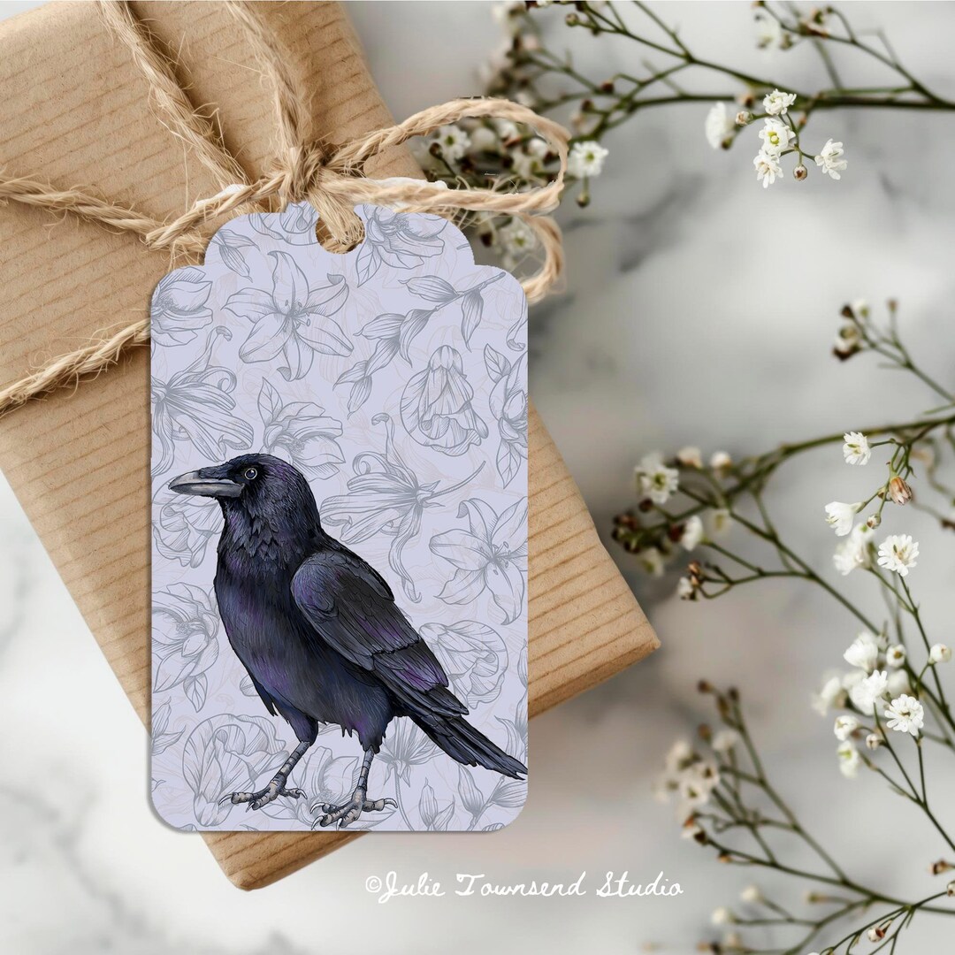 Raven Gift Tags - Set of 8 Hand Cut Crow Tags - Handmade Tags - Gothic ...