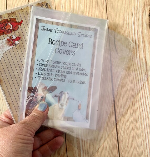 Recipe Card Protections Clear Covers to Keep Your Cards Clean and Protected  Open Ended for Easy Use Set of 12 Sleeves 4 X 6 Inches 