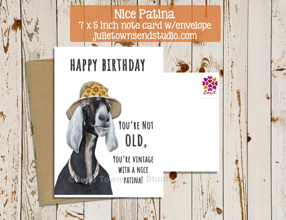 Cute Goat Wishing a Happy Birthday Funny Goat Birthday Card - Etsy