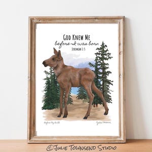 Add Rustic Cabin Charm with This Cute Baby Animals - Perfect for any Room - Scripture Verse Nursery Art -  Woodland Moose Decorations